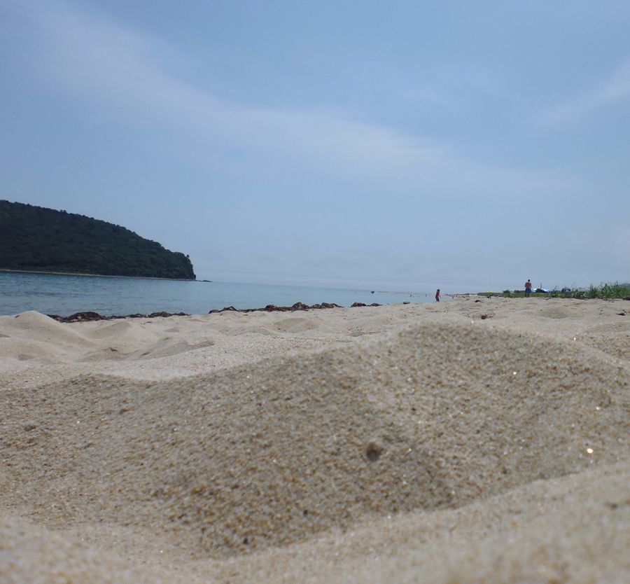 Вода и песок Соколовской бухты Японского моря