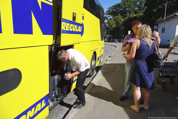 Туалет в Европейском автобусе Туалет в Европейском автобусе